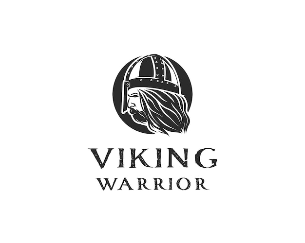 Vector illustration of Viking Warrior with Helmet Armor on the White background