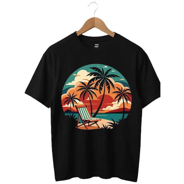 vector illustration Vintage Tropical Graphic t shirt