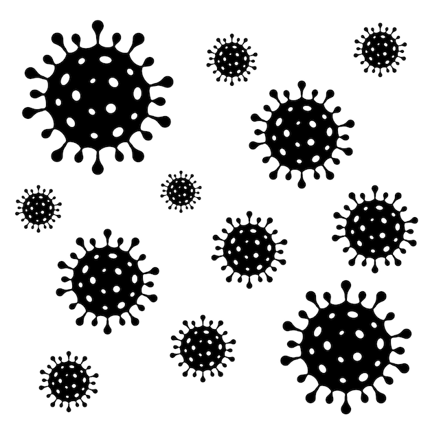 Vector illustration of viruses coronavirus covid19 isolated on white