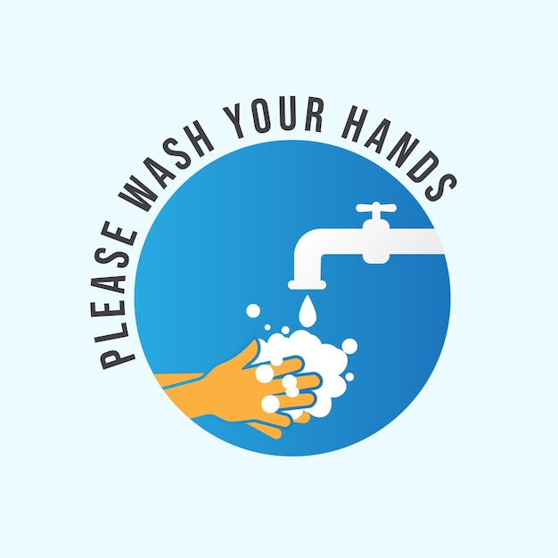 Vector illustration of washing hands Coronavirus prevention Daily personal care EPS Vector File