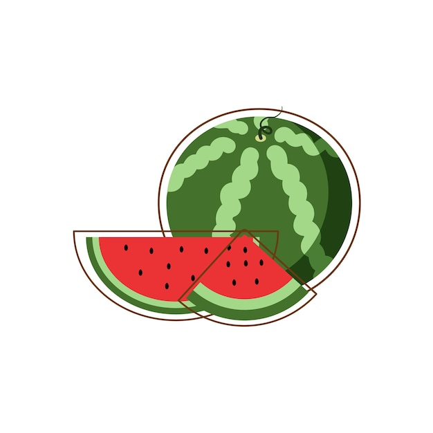 Vector illustration of watermelon in flat style