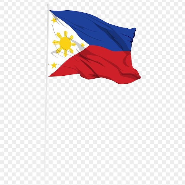 Vector vector illustration of wavy philippines flag on transparent background