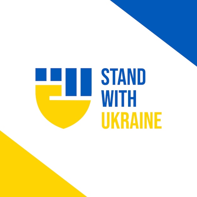 Vector illustration of we stand with ukraine banner sign and campaign