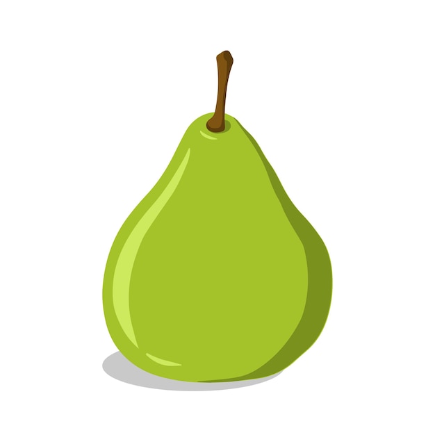 Vector illustration of a whole pear Green fruit on a white background Isolated object