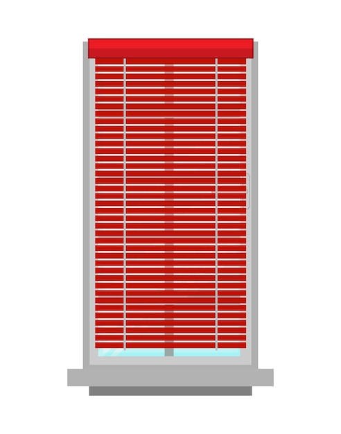 Vector illustration of window with curtain