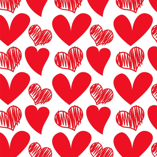 Vector Illustration With Handdrawn Pattern With Doodle Hearts For Valentines Package