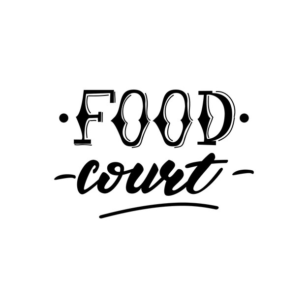 Vector vector illustration with lettering design food court