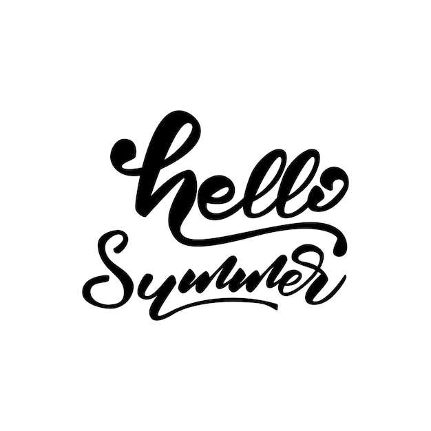 Vector illustration with lettering Hello summer.