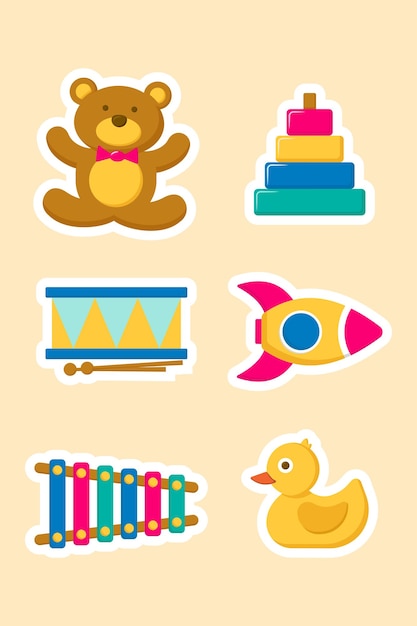 Vector illustration with toys for kids