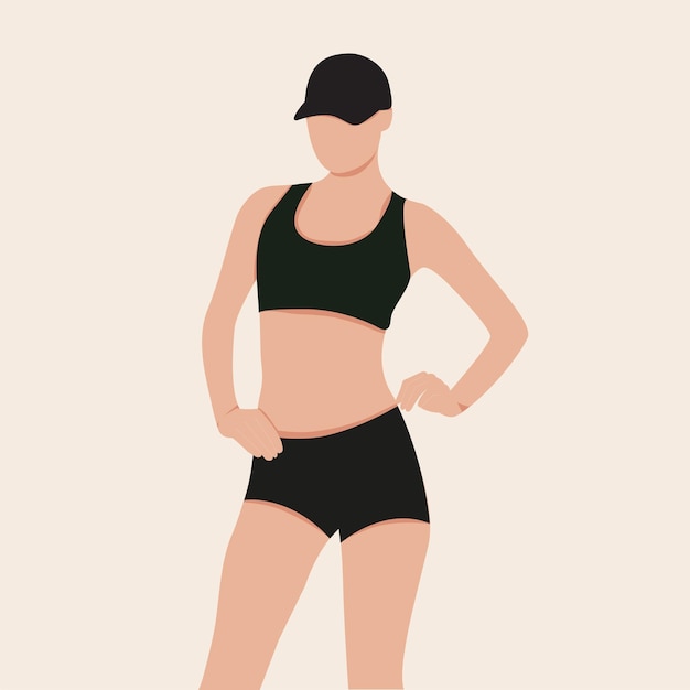 vector illustration woman doing exercise Isolated background