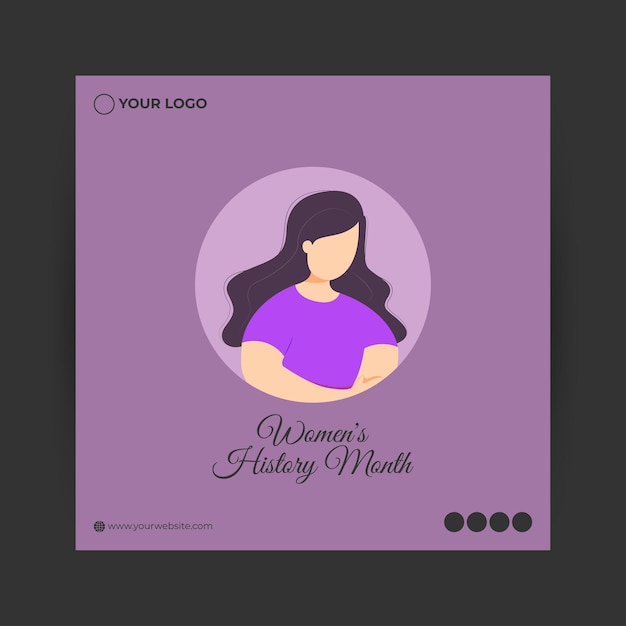 Vector illustration of Women's History Month banner template