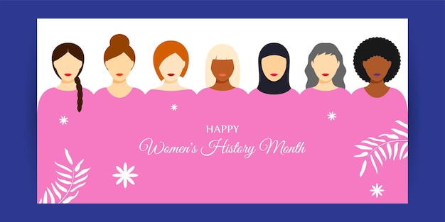 Vector illustration of Women's History Month banner template