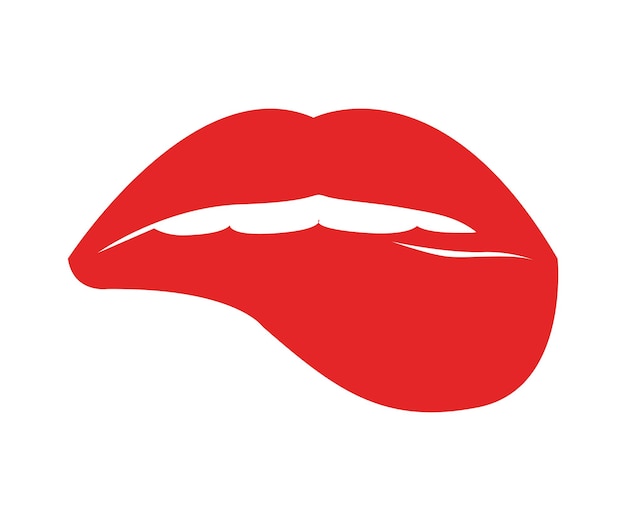 Vector illustration of women's Lips with Red Lipstick