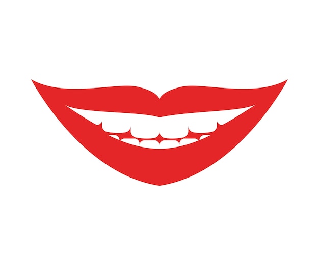 Vector illustration of women's Lips with Red Lipstick