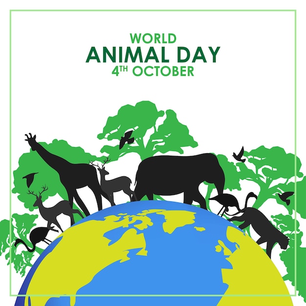 Vector vector illustration for world animal day banner