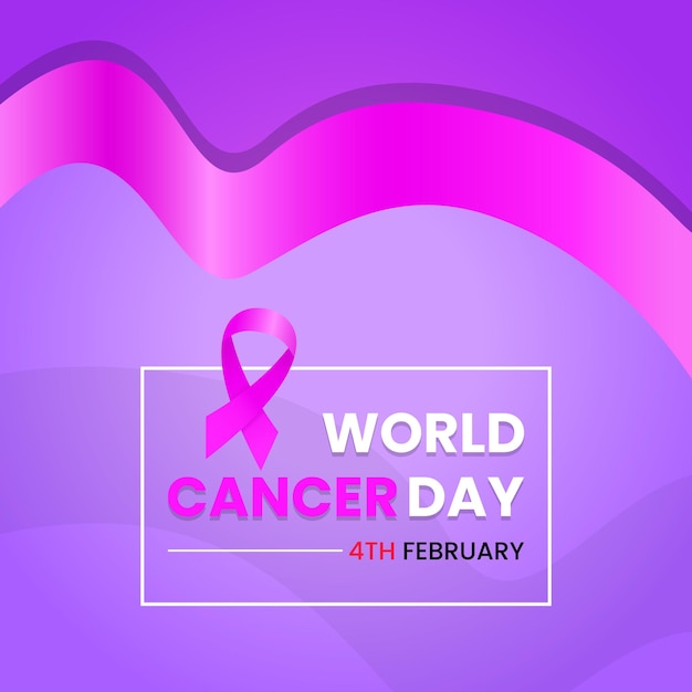 vector illustration. world cancer day design template. simple, modern and elegant style with ribbon