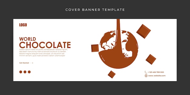 Vector illustration of World Chocolate Day Facebook cover banner mockup Template