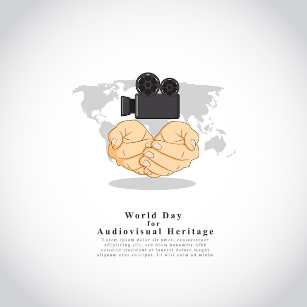 Vector illustration for World Day for Audiovisual Heritage banner