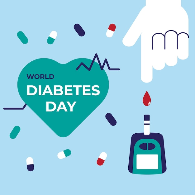 Vector illustration for world diabetes day in flat style