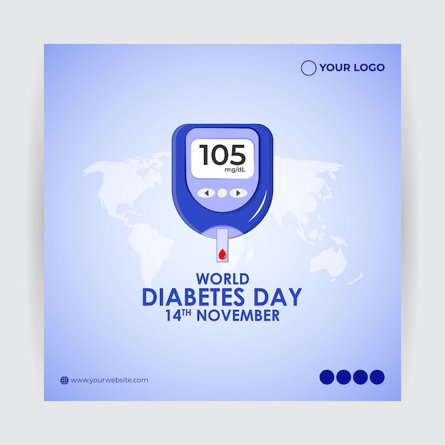 Vector illustration for world diabetes day flyer banner poster and card