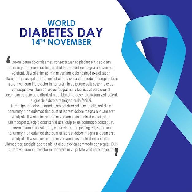 Vector illustration for world diabetes day flyer banner poster and card