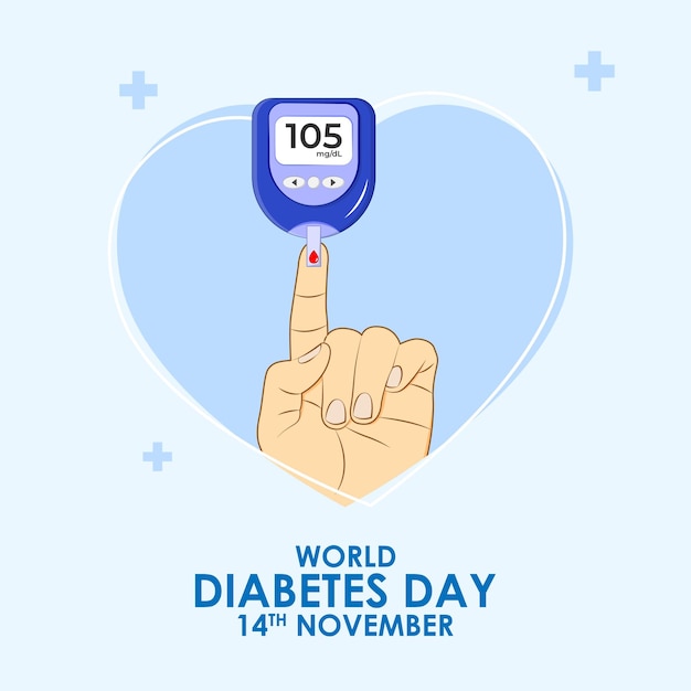 Vector illustration for world diabetes day flyer banner poster and card