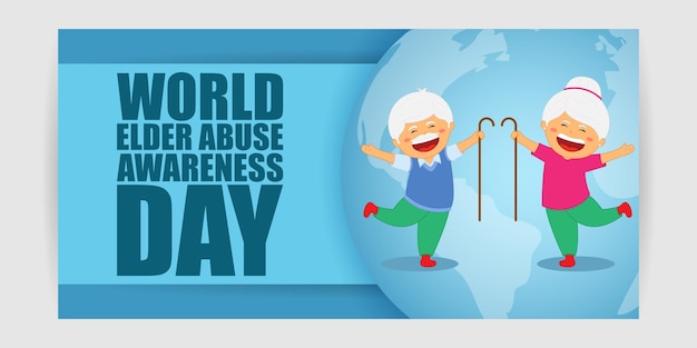 Vector illustration of World Elder Abuse Awareness Day 15 June social media feed template