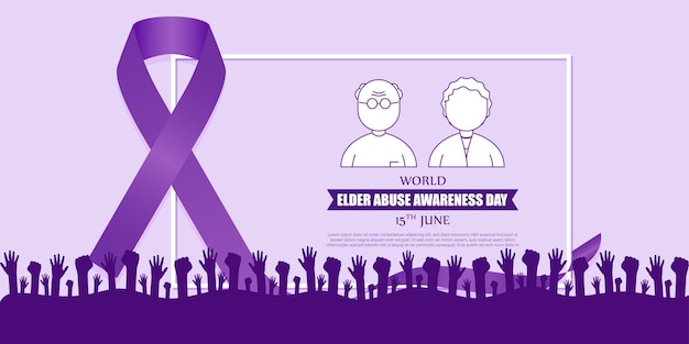 Vector illustration of World Elder Abuse Awareness Day 15 June social media feed template