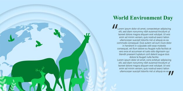 Vector vector illustration of world environment day 5 june social media story feed mockup template