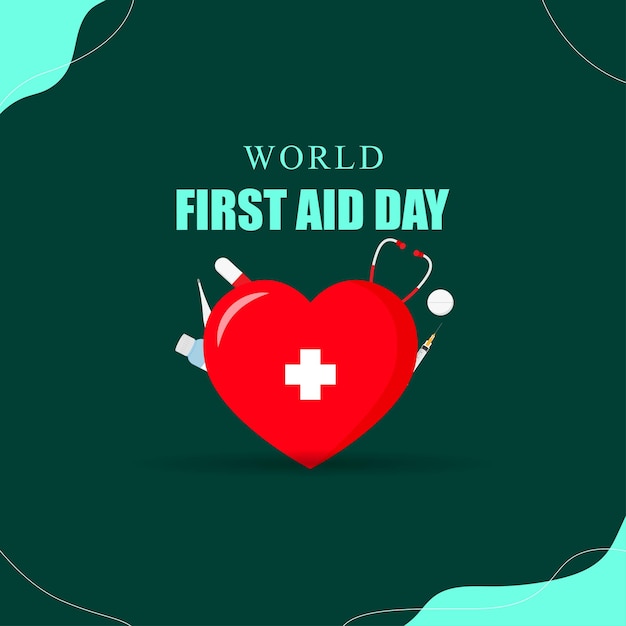 Vector illustration of World First Aid Day banner