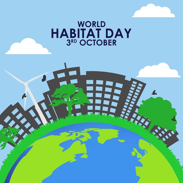 Vector illustration for World Habitat Day banner