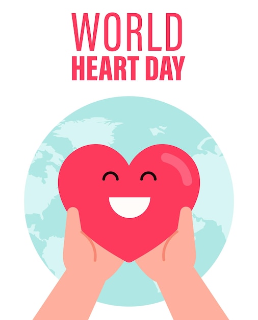 Vector illustration World Heart Day Background health care awareness