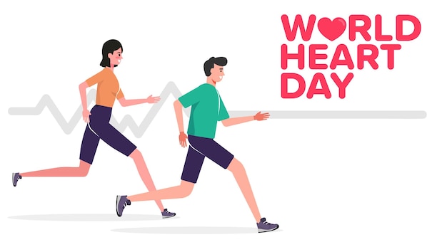 Vector illustration World Heart Day Background health care awareness