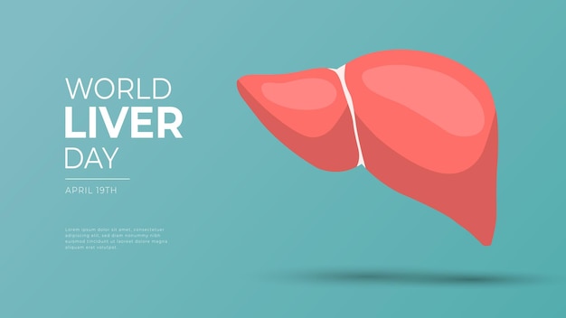 Vector illustration of World Liver Day minimalist modern concept for the cover Poster and Banner