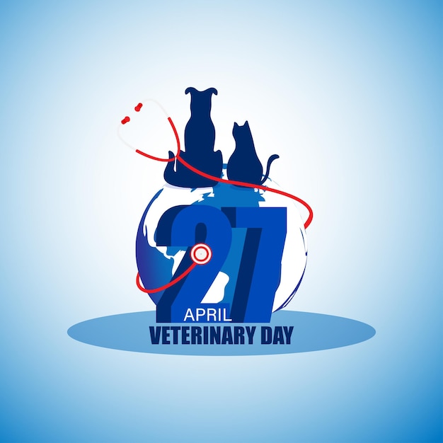 Vector illustration of World Veterinary Day social media feed template