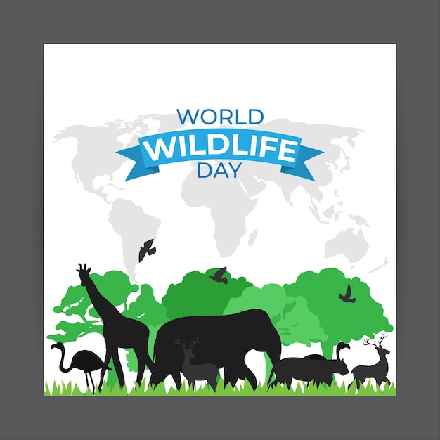 Vector illustration for World Wildlife Day