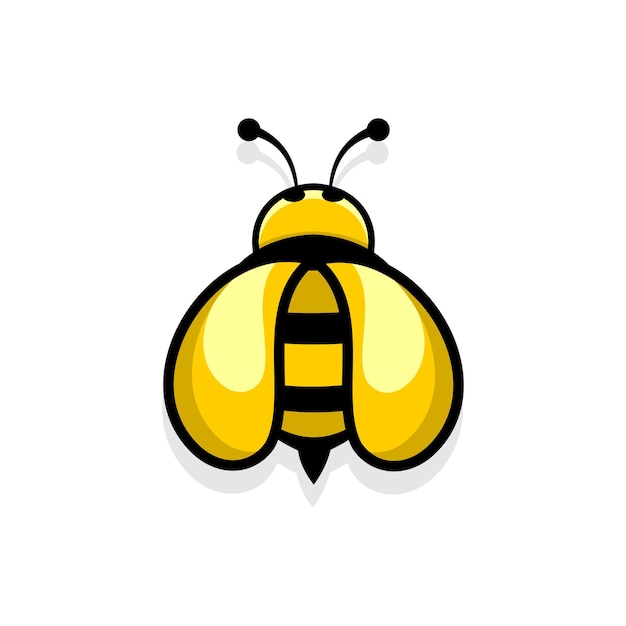 vector illustration of yellow insect, honey bee logo