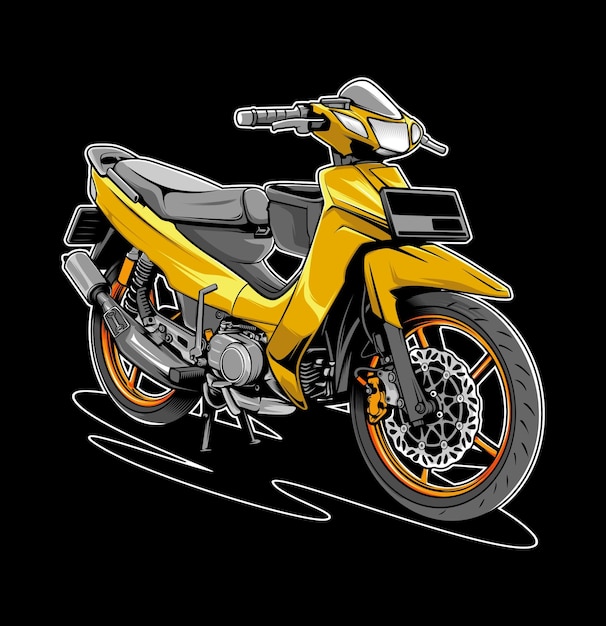 Vector vector illustration of yellow racing motorcycle