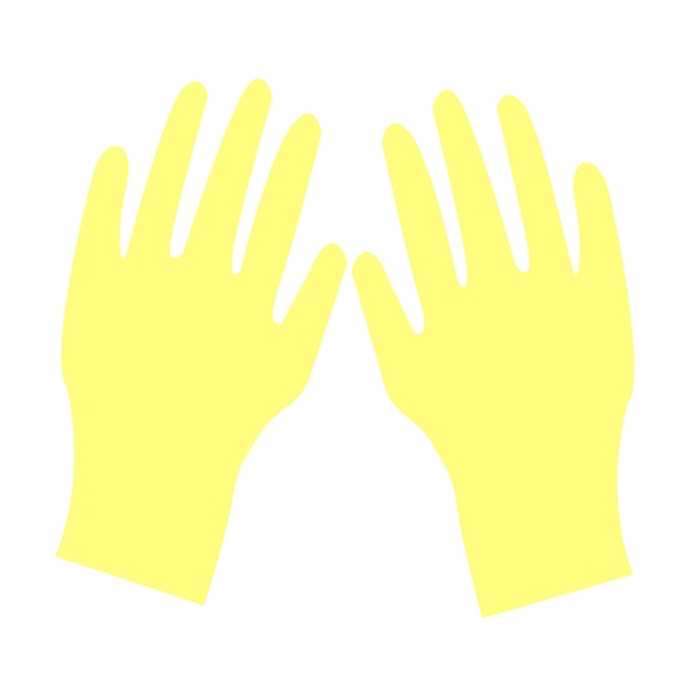 vector illustration of yellow rubber gloves