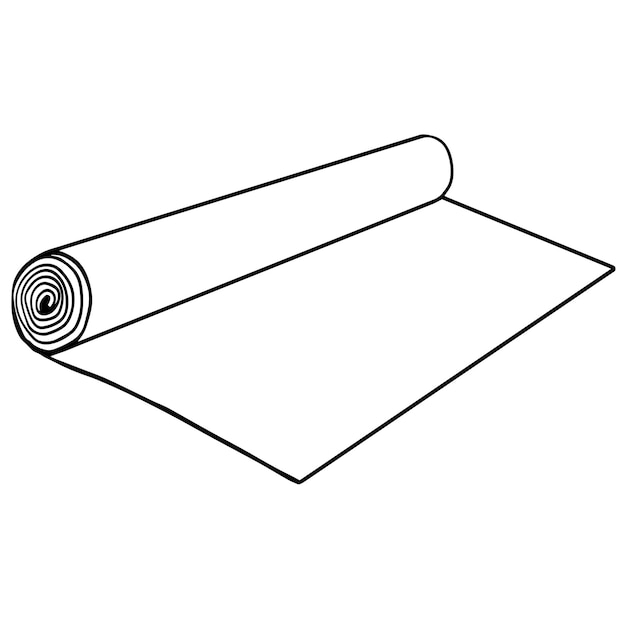 Vector illustration of yoga mat Hand drawn doodle of gym carpet