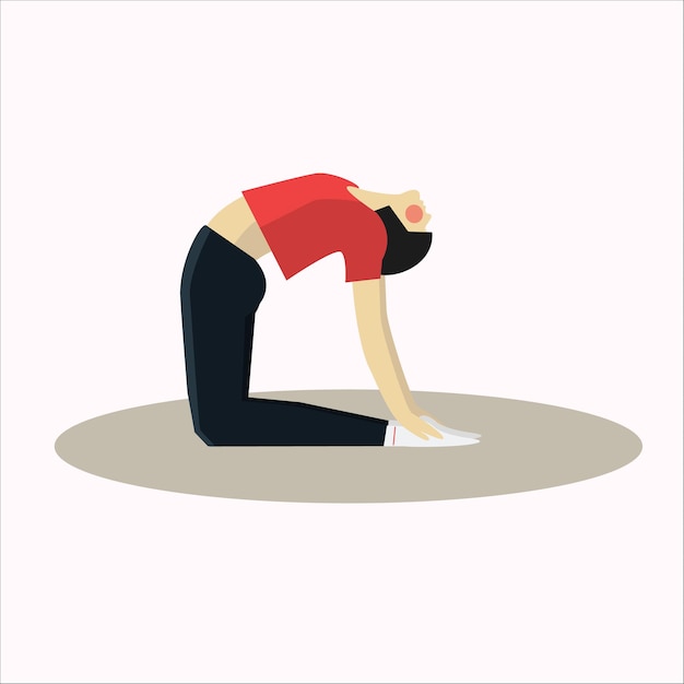 Vector illustration of Yoga pose woman silhouette flat in a modern style vector