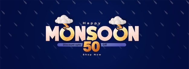 vector illustrationBanner Monsoon season Offer or Sale for Monsoon season