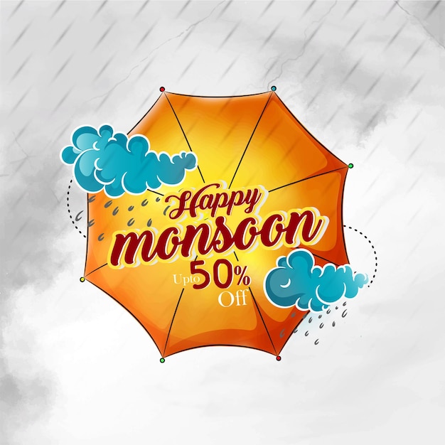 vector illustrationBanner Monsoon season Offer or Sale for Monsoon season