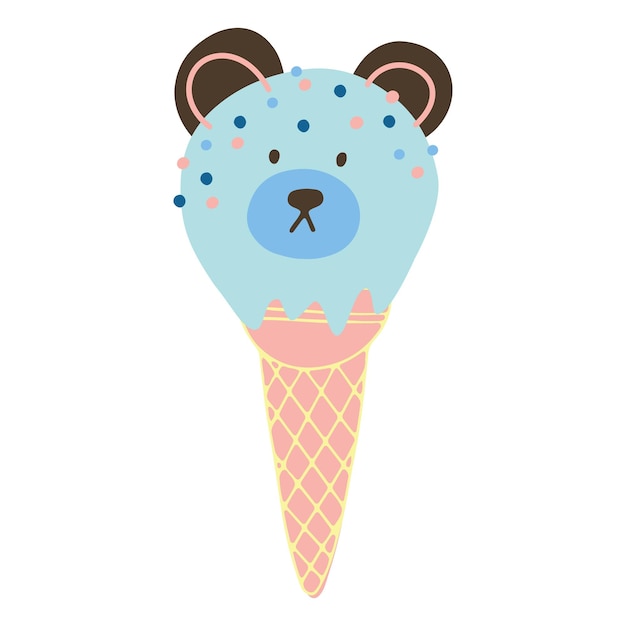 Vector illustrations of cute animals ice cream