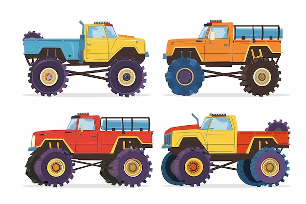 Vector Illustrations of Monster Trucks