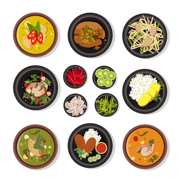 Vector illustrations of thai food