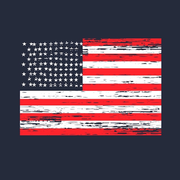 vector image of american flag distress texture