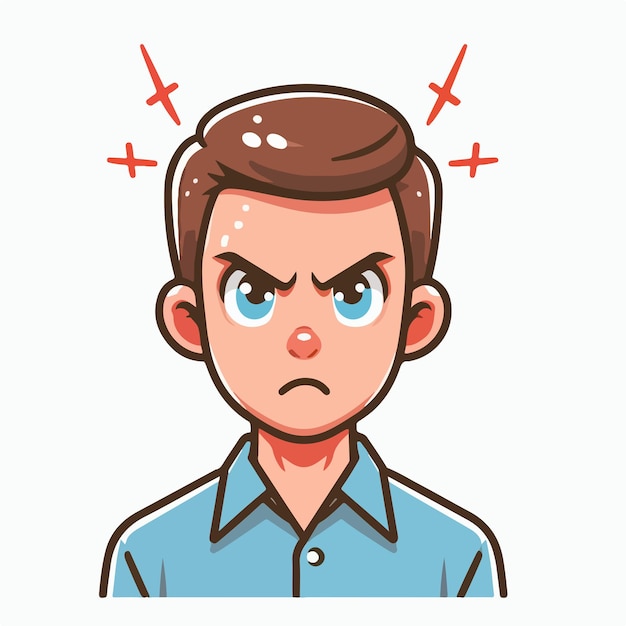 Vector image of an angry mans expression