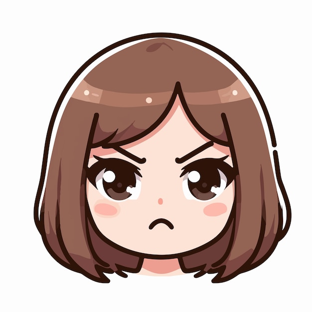 Vector image of an angry womans expression