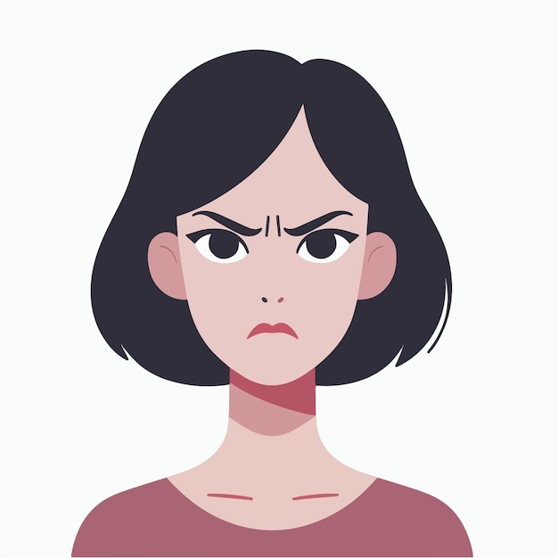 Vector image of an angry womans expression